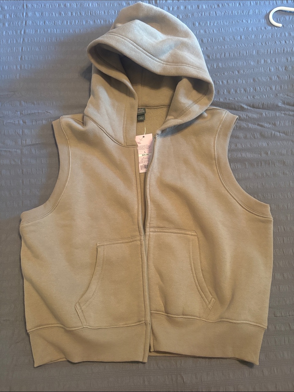 Wild fable Sleeveless Hooded Zip Vest - Olive Green